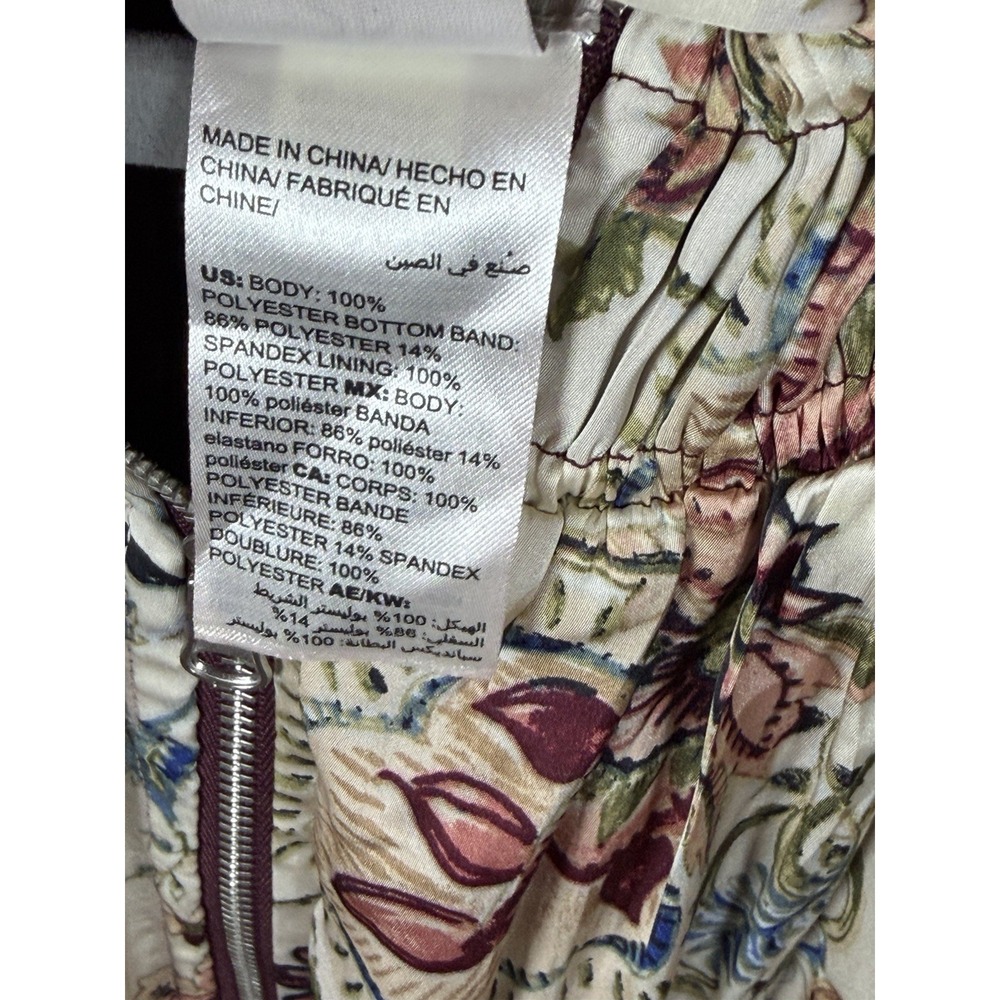 Chico's Full Zip Jacket Women's 2/12-14 Floral Shiny Satin Lightweight - Picture 6 of 7